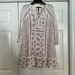 BCBG Maxazria White Lace Dress size L